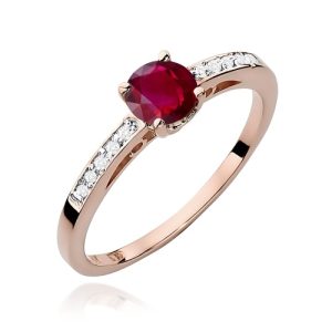 Pierścionek W0066 Rubin 0,60ct różowe złoto