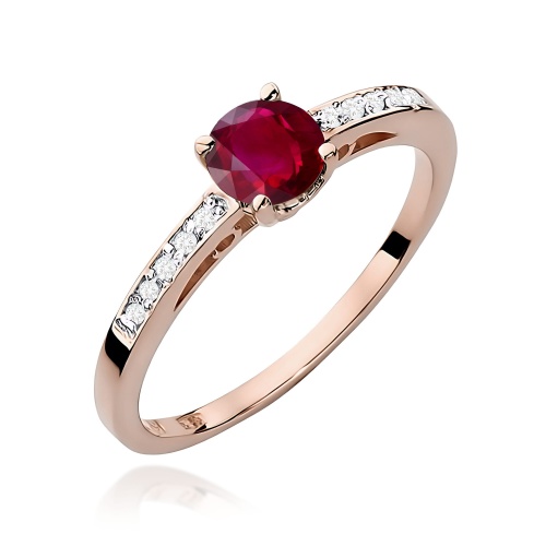 Pierścionek W0066 Rubin 0,60ct różowe złoto