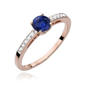Pierścionek W0066 Szafir 0,50ct różowe złoto