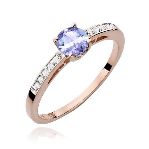Pierścionek W0066 Tanzanit 0,50ct różowe złoto