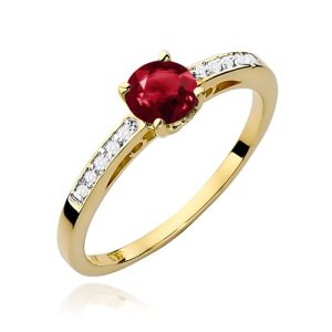 Pierścionek W0066 Granat 0,60ct żółte złoto