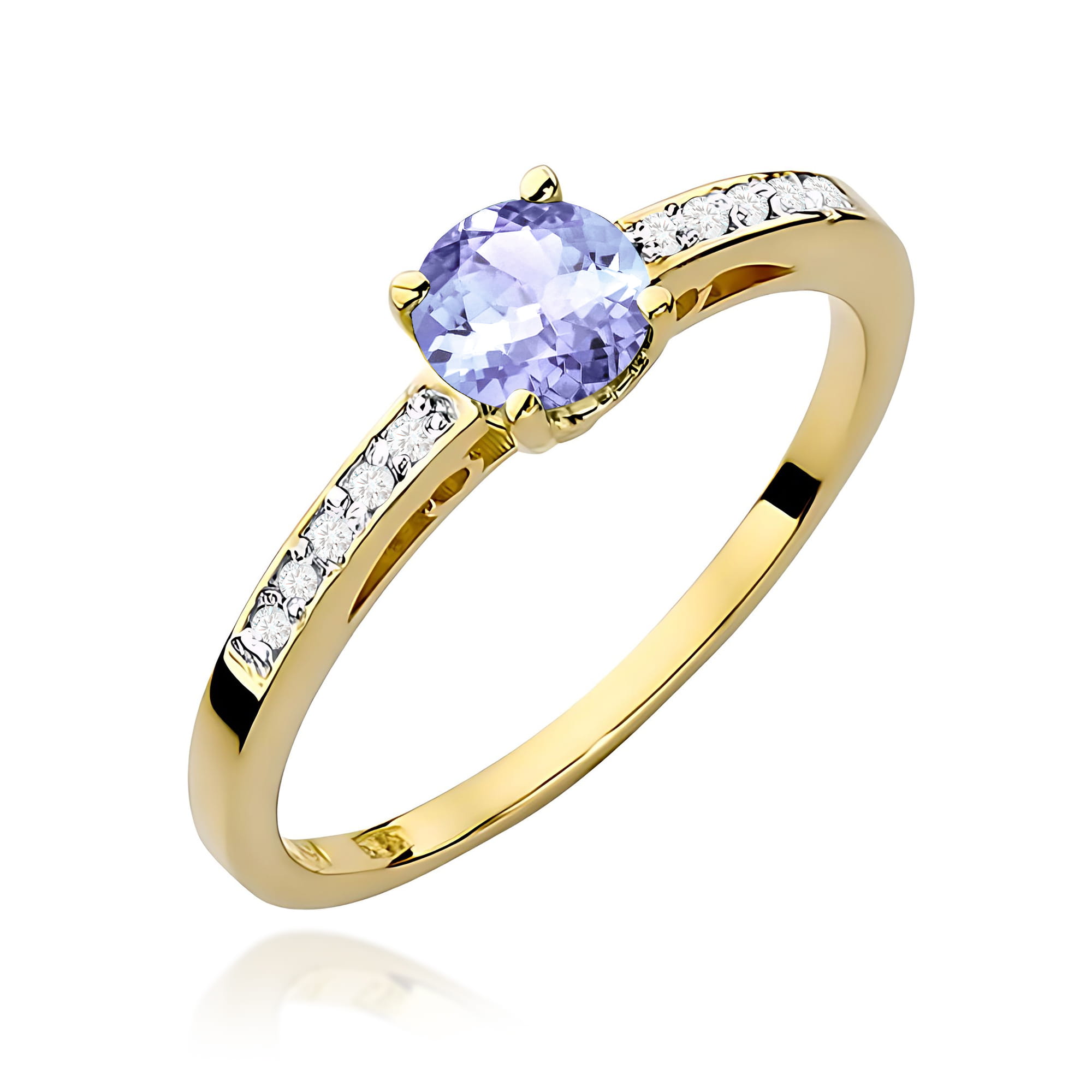 Pierścionek W0066 Tanzanit 0,50ct żółte złoto