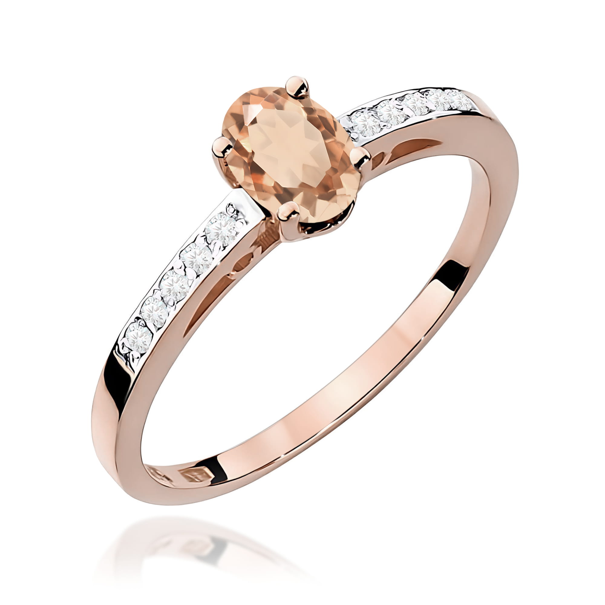 Pierścionek W0067 Morganit 0,40ct różowe złoto