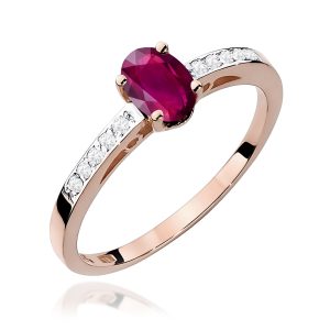 Pierścionek W0067 Rodolit 0,50ct różowe złoto