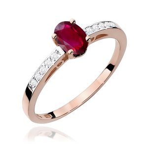 Pierścionek W0067 Rubin 0,60ct różowe złoto