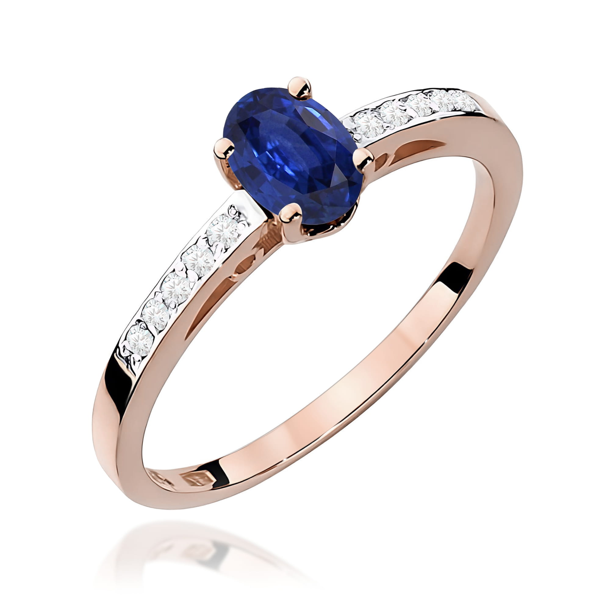 Pierścionek W0067 Szafir 0,70ct różowe złoto