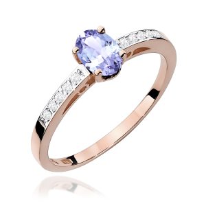 Pierścionek W0067 Tanzanit 0,40ct różowe złoto