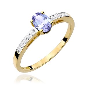Pierścionek W0067 Tanzanit 0,40ct żółte złoto