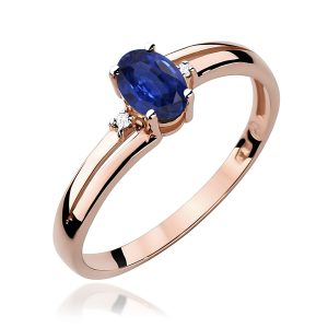 Pierścionek W0068 Szafir 0,70ct różowe złoto