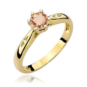 Pierścionek W0074 Morganit 0,40ct żółte złoto