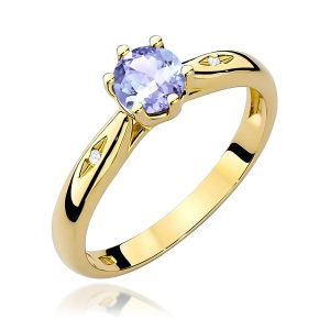 Pierścionek W0074 Tanzanit 0,50ct żółte złoto
