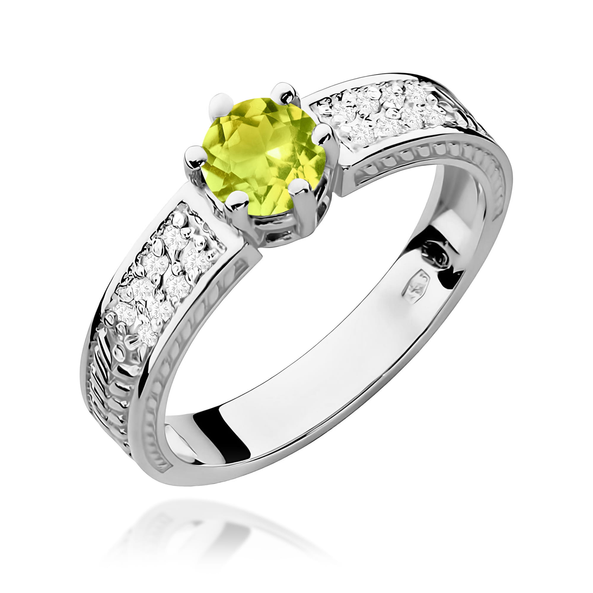 Pierścionek W0075 Oliwin 0,60ct białe złoto