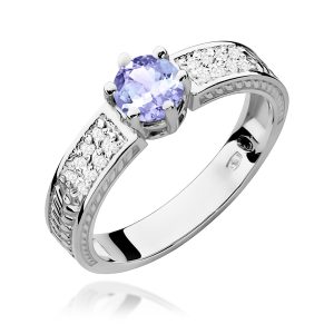 Pierścionek W0075 Tanzanit 0,50ct białe złoto