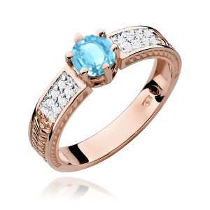 Pierścionek W0075 Topaz Swiss 0,50ct różowe złoto