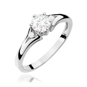 Pierścionek W0076 Diament laboratoryjny 0,50ct białe złoto
