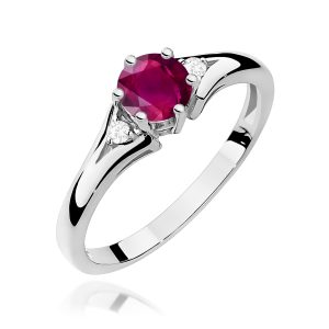 Pierścionek W0076 Rodolit 0,60ct białe złoto