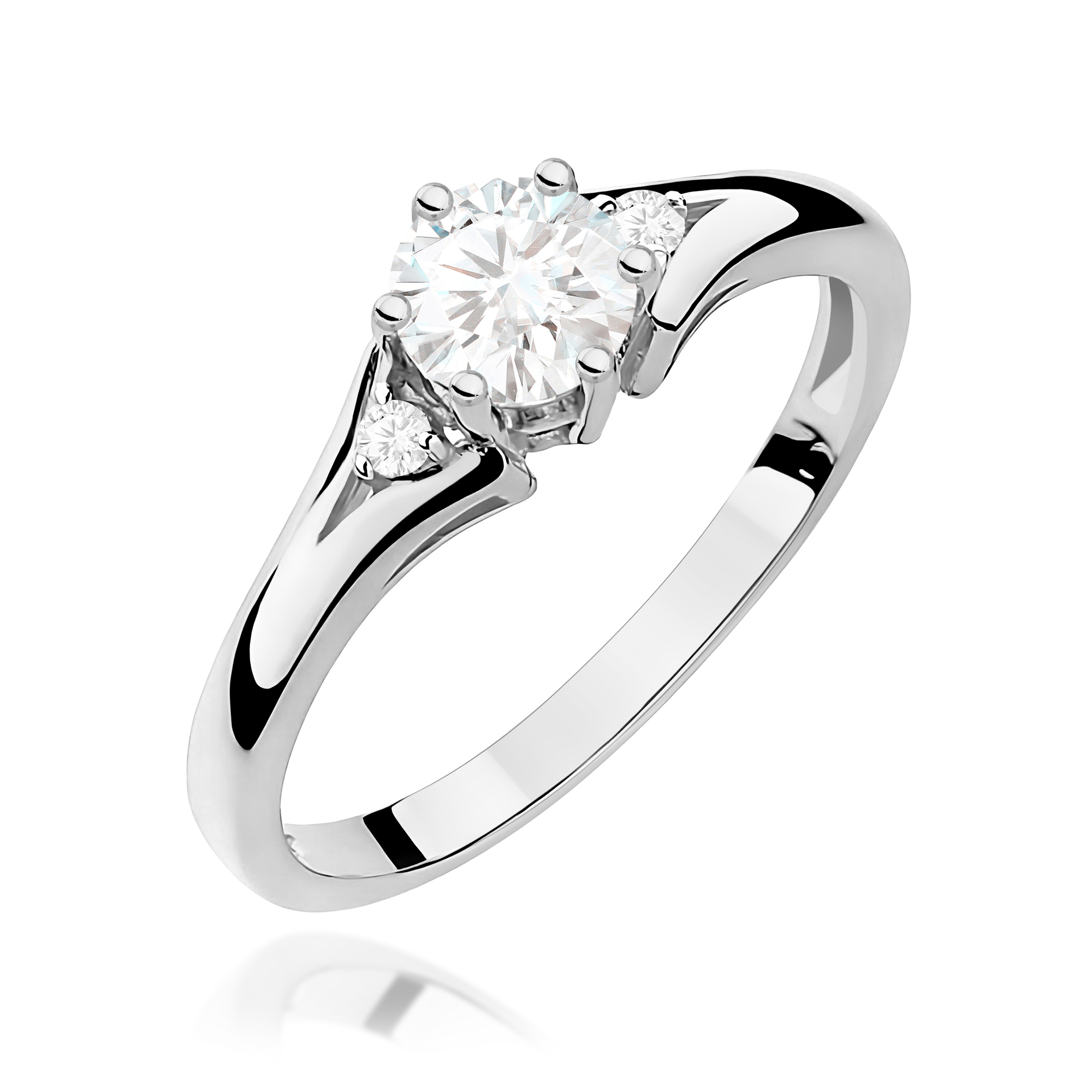 Pierścionek W0076 Biały Szafir 0,60ct białe złoto
