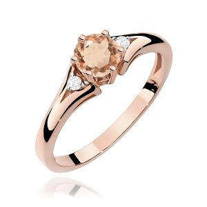 Pierścionek W0076 Morganit 0,40ct różowe złoto