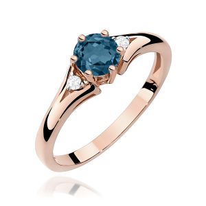 Pierścionek W0076 Topaz London Blue 0,50ct różowe złoto