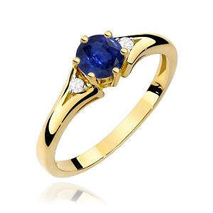 Pierścionek W0076 Szafir 0,50ct żółte złoto