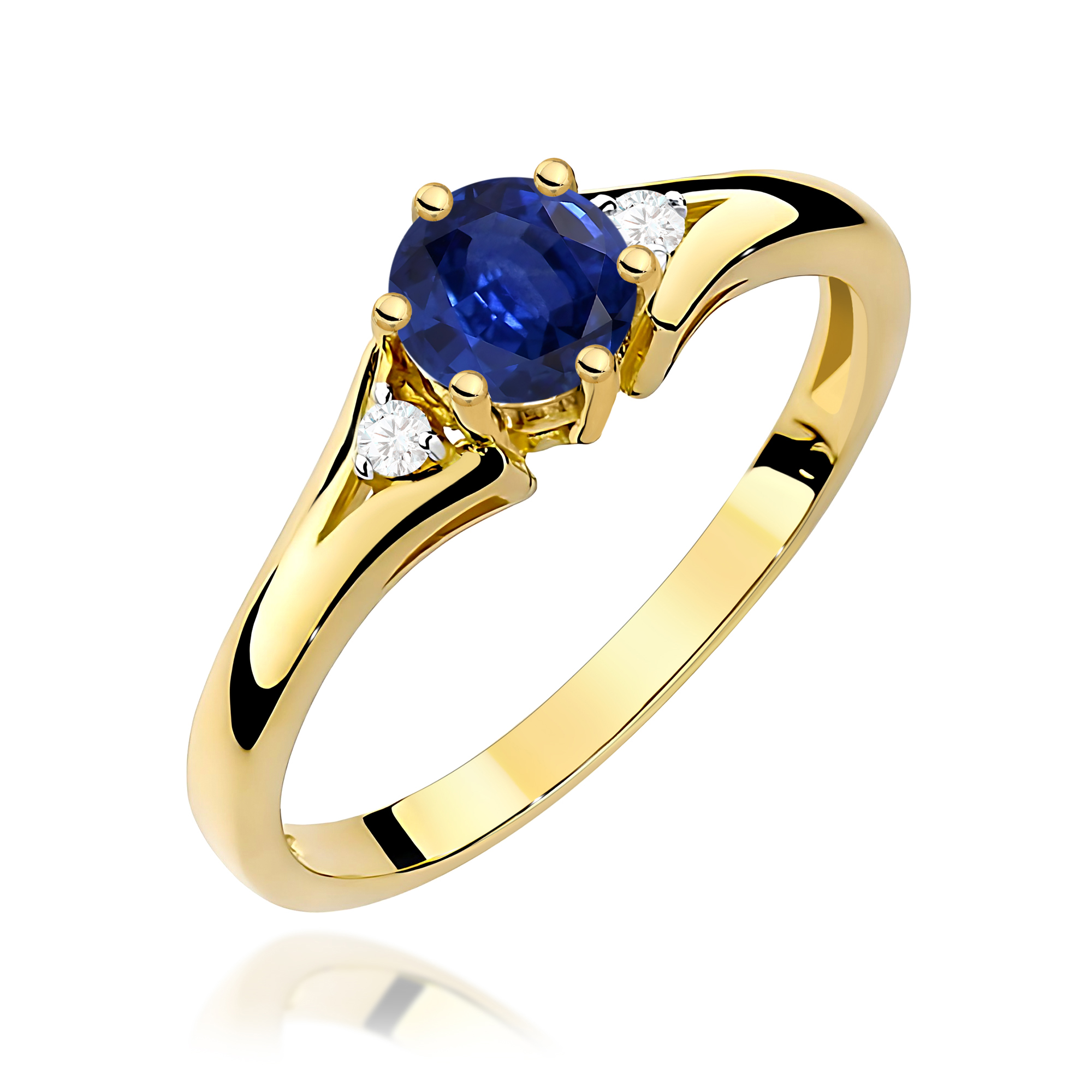 Pierścionek W0076 Szafir 0,50ct żółte złoto