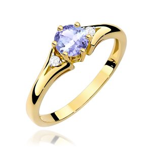 Pierścionek W0076 Tanzanit 0,50ct żółte złoto