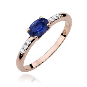 Pierścionek W0077 Szafir 0,70ct różowe złoto