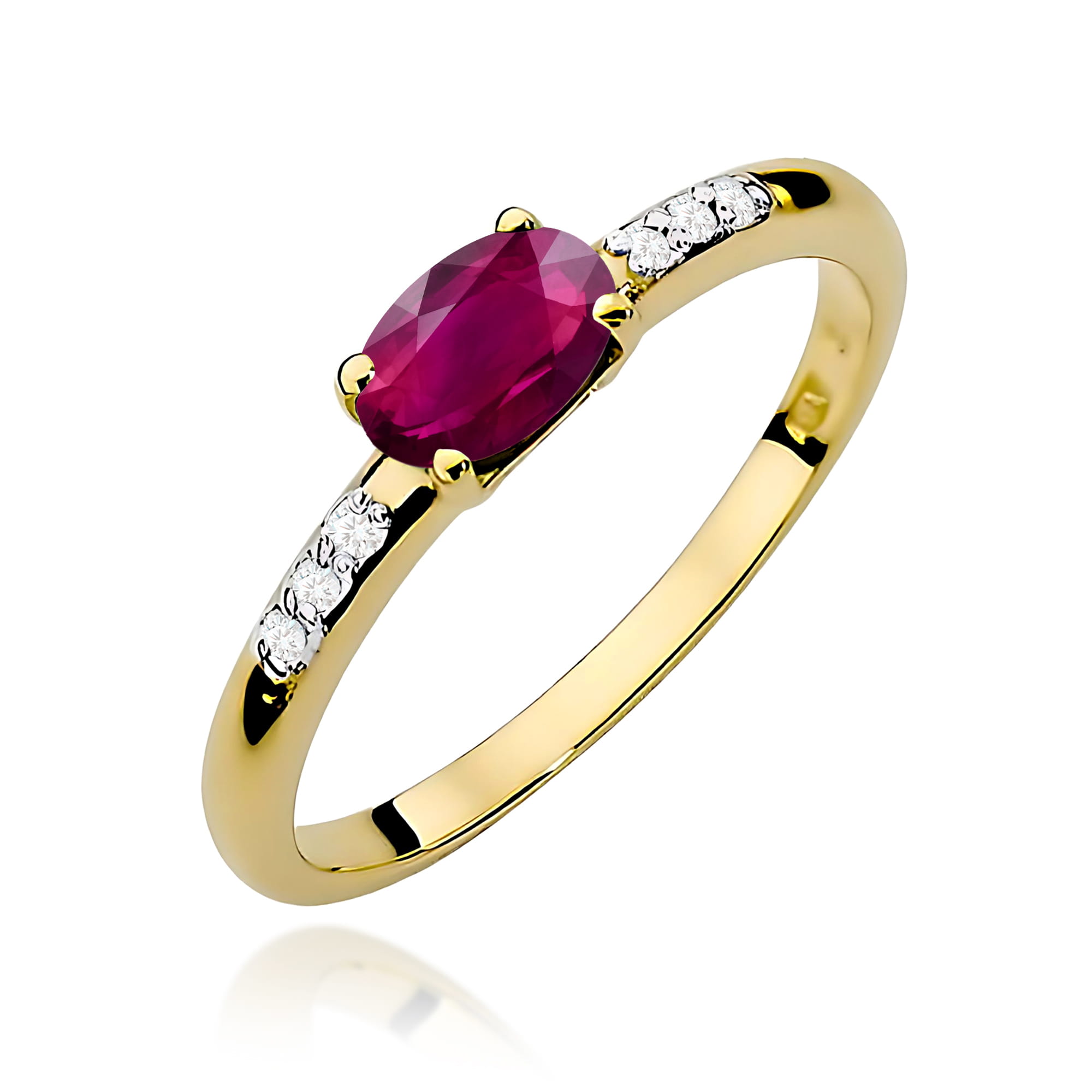 Pierścionek W0077 Rodolit 0,50ct żółte złoto