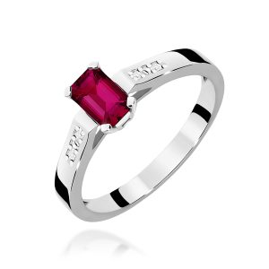 Pierścionek W0078 Rubin 0,80ct białe złoto