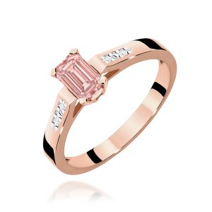Pierścionek W0078 Diament laboratoryjny różowy 0,50ct różowe złoto