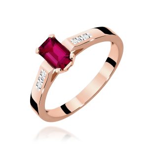 Pierścionek W0078 Rubin 0,80ct różowe złoto