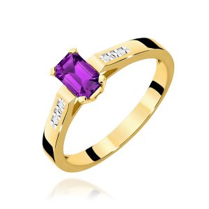Pierścionek W0078 Ametyst 0,50ct żółte złoto