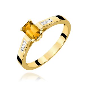 Pierścionek W0078 Cytryn 0,60ct żółte złoto