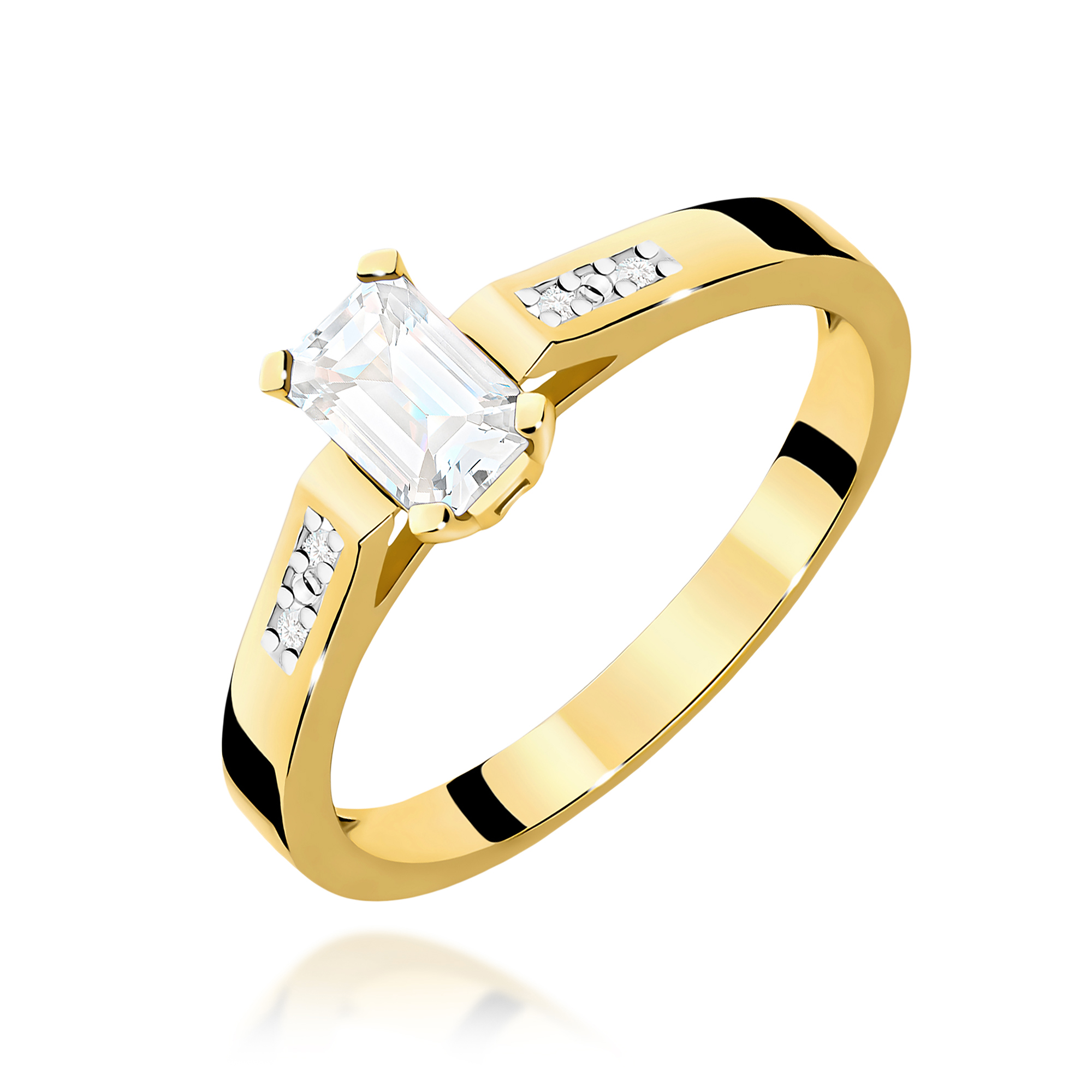 Pierścionek W0078 Diament Laboratoryjny 0,60ct żółte złoto