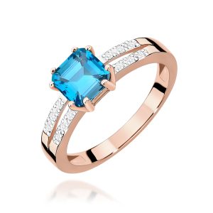 Pierścionek W0079 Topaz Swiss 1,10ct różowe złoto
