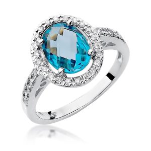Pierścionek W0080 Topaz Swiss 1,70ct białe złoto