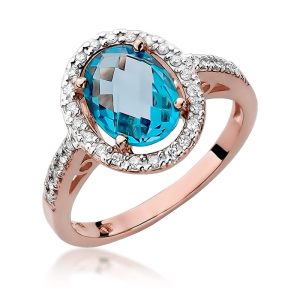 Pierścionek W0080 Topaz Swiss 1,70ct różowe złoto