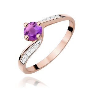 Pierścionek W0084 Ametyst 0,50ct różowe złoto