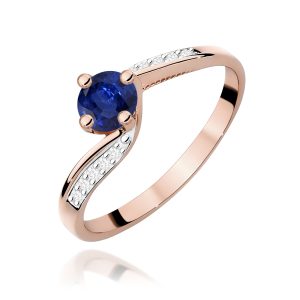 Pierścionek W0084 Szafir 0,50ct różowe złoto