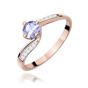 Pierścionek W0084 Tanzanit 0,50ct różowe złoto
