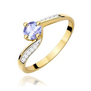 Pierścionek W0084 Tanzanit 0,50ct żółte złoto