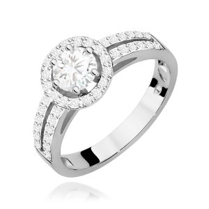 Pierścionek W0087 Diament Laboratoryjny 0,50ct białe złoto