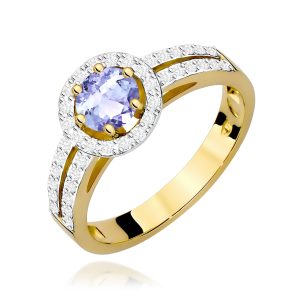 Pierścionek W0087 Tanzanit 0,50ct żółte złoto