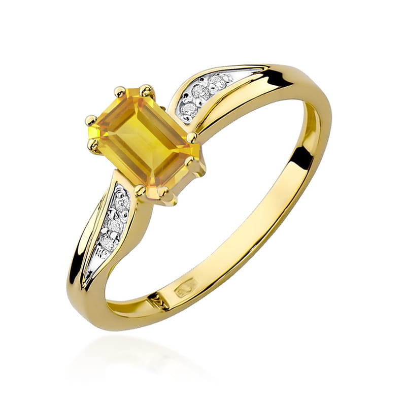 Pierścionek W0094 Cytryn 0,60ct żółte złoto