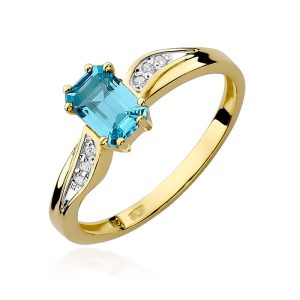 Pierścionek W0094 Topaz Swiss 0,65ct żółte złoto