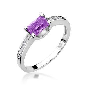 Pierścionek W0105 Ametyst 0,60ct białe złoto