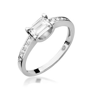 Pierścionek W0105 Diament Laboratoryjny 0,60ct białe złoto