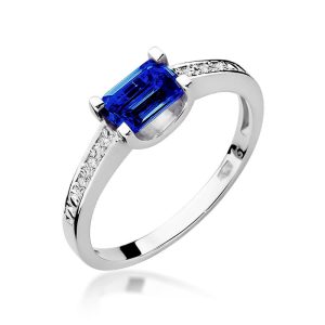 Pierścionek W0105 Szafir 0,60ct białe złoto