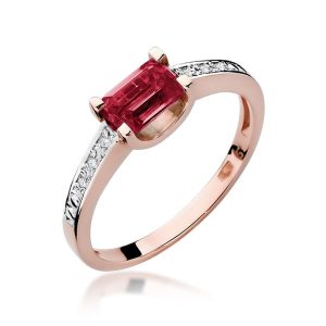 Pierścionek W0105 Rubin 0,80ct różowe złoto
