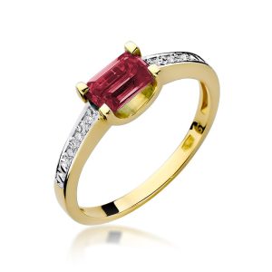 Pierścionek W0105 Rubin 0,80ct żółte złoto